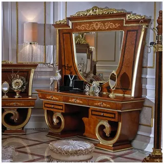 Xlmoebel Schminktisch Luxuriöser Schminktisch mit Spiegel im Barock-Rokoko-Stil (Schminktisch mit Spiegel, YB E38 SERIE Schminktisch), Hergestellt in Europa braun