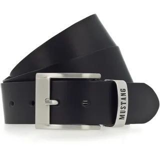 Mustang Herrengürtel Leder 4 cm schwarz 125