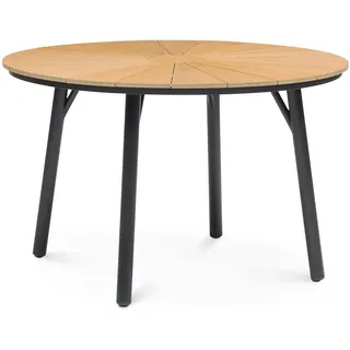 Idimex Gartentisch Ø 120 x 75 cm Schwarz/Natur