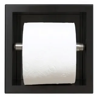 KOLMAN Toilettenpapierhalter WALL BOX PAPER 1 Unterputz Wandnische Toilettenpapierhalter in Schwarz schwarz 17.3 cm x 17.3 cm x 8.7 cm