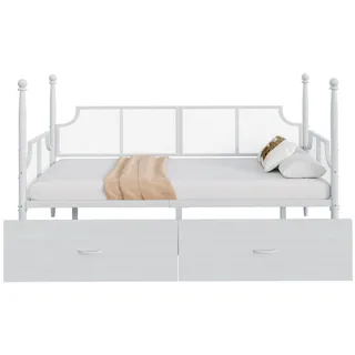 Okwish Metallbett, Weiß, Metall, 90x200 cm, Schlafzimmer, Betten