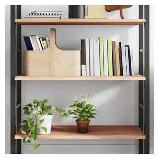 furnicato Wandregal aus massivem Eichenholz 80x50x2 cm mittelbraun, 1-tlg., Stabile Ablage mit Naturkante als Wandboard für das Badezimmer braun 50 cm x 6 cm x 80 cm
