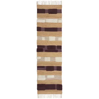 KADIMA DESIGN WHARFE Wollteppich 60 x 230 cm Natur-Lila