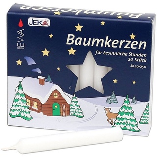 Ebersbacher Kerzenfabrik Bienenwachskerze 1 Päckchen - 20 Baumkerzen - Ø 13 mm Länge 105 mm -20 / 250 - Weiss