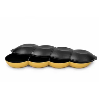 TUPPERWARE Servierschale Allegra Perle gold/schwarz mit Deckel