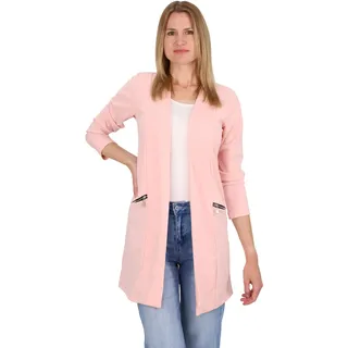 Malito - Damen Langarm Casual Blazer - offener eleganter Stretch-Blazer - weich & figurumspielend - Business Longblazer 6041 - (Rosa XXL) - XXL