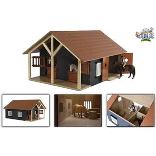 Kids Globe Farming Pferdestall Holz 1:24 mit 2 Boxen