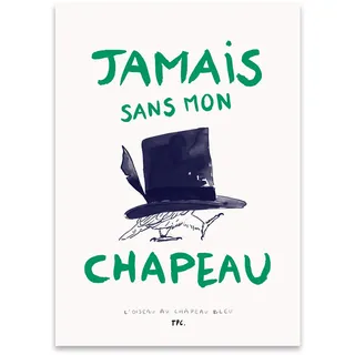 The Poster Club - L'Oiseau au Chapeau Bleu von Another Art Project, Grün