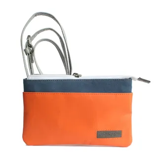 Umhängetasche 7CLOUDS "Markyna 7.2" Gr. B/H/T: 19 cm x 13.00 cm x 1.50 cm one size, bunt (orange, blue) Damen Taschen Handtaschen mit recyceltem PET
