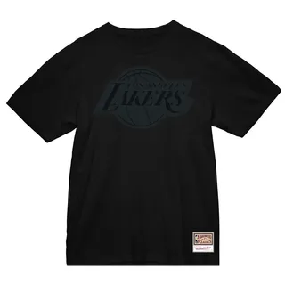 Mitchell & Ness NBA Black Tonal Print T-Shirt - Los Angeles Lakers, S - S