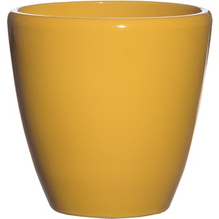 Hentschke Keramik Pflanztopf/Pflanzkübel frostsicher Ø 35 x 35 cm, gelb, 029.035.61 Blumenkübel für Draußen + Innen - Made in Germany