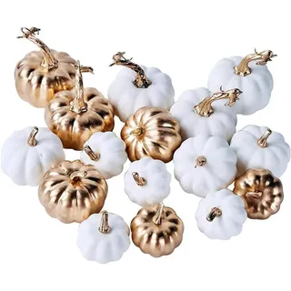 luxuskollektion 16er Set Künstliche Kürbisse Weiß - Thanksgiving