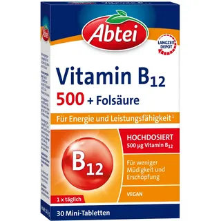 Perrigo Abtei Vitamin B12 500 + Folsäure Mini-Tabletten 30 St.