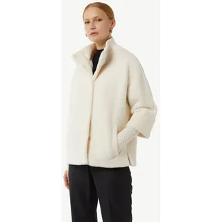 Comma Kurzjacke Weiches Woll-Cape mit Stehkragen Seitenschlitz weiß 40