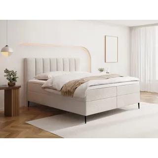 WFL GROUP Boxspringbett 140 x 200 cm H4 Weiß