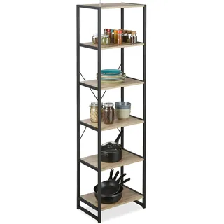 Relaxdays Standregal 50 x 35 x 180 cm Braun