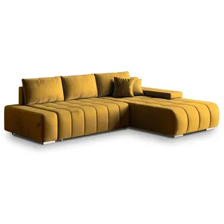 masseno Ecksofa mit Schlaffunktion Alese ¦ gelb ¦ Maße (cm): B: 265 H: 85