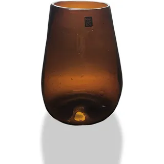 Maison Zoe Glasvase aus Recycling-Glas Dora - braun - groß - Durchmesser ≈ 15cm - Höhe ≈ 21cm - 100% Handmade - Blumenvase - Vase mundgeblasen - Dekovase - Tischvase