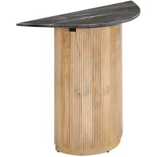 Livetastic Konsolentisch, Natur, Schwarz, Holz, Stein, Mangoholz, vollmassiv, Holz, Freiform, C-Form, 100x76x40 cm, Wohnzimmer, Wohnzimmertische, Konsolentische
