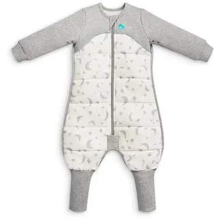 Love To DreamTM Schlafanzug mit Beinen, 3–4 Jahre – Weiß | Langärmlige tragbare Decke | 2,5 Tog für Winter & Herbst (16–20 °C) | Baumwolle, maschinenwaschbar, Doppelreißverschluss