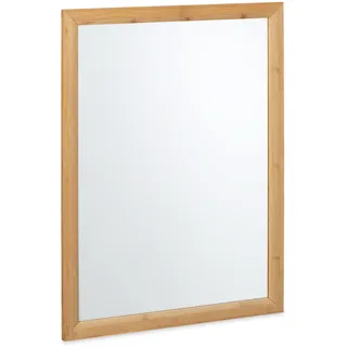 Relaxdays Wandspiegel 80 x 60 cm Natur