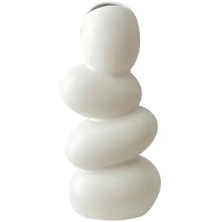 Skulpturale Vase „steine“ – Weiß – Hochwertige Keramik Für Das Wohnzimmer