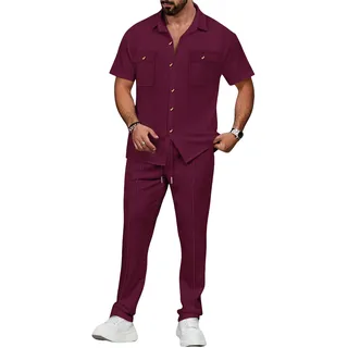 Veriliss 2-Teilige Herren Jogging Anzug Trainingsanzug Casual Athletic Jogging Outfits Kurzarm Anzüge Für Männer Set - M