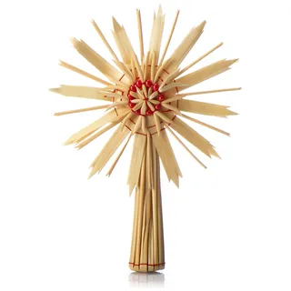 COM-FOUR® Christbaumspitze als Weihnachtsbaumschmuck aus Stroh - Strohstern-Spitze für den Weihnachtsbaum - Christbaum-Schmuck - natürlicher Christbaum-Behang