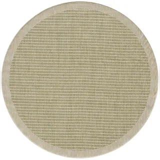 Carpetsale24 In- & Outdoor Teppich Wetterfest 160 cm Rund Einfarbig Grün - Wasserfest,Flachgewebe, für Balkon, Garten, Terrasse und als Küchenteppich