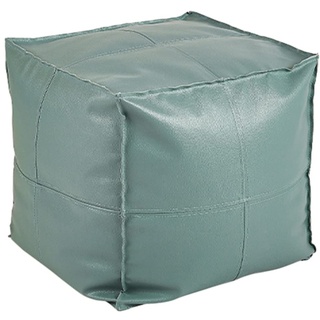 TGPL Pouf Ottoman PU-Leder EPP-Pellet gefüllter Pouf Cube Ottoman Floor Ottoman Fußhocker Sitzsack Leicht zu reinigender Sofahocker (Color : Light Green, S : 42 * 42 * 42cm)