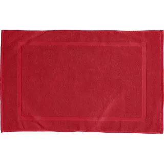 REDBEST Badematte Duschvorlage "Chicago", Höhe 5 mm, Frottier, eckig, Walk-Frottier Uni rot