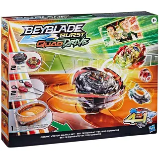 Beyblade Burst QuadDrive Cosmic Vector Battle Set − Beystadium-Arena, 2 Kreisel und 2 Starter, für Kinder ab 8 Jahren Multicolour