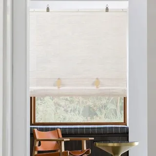 Bambusrollo – Holzrollo Für Den Innenbereich, Für Fenster/türen, Sonnenschutz Und Sichtschutz (weiß, 60 X 180 Cm) Weiß Cm