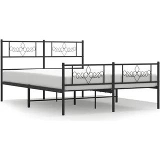 vidaXL Metallbett 160 x 200 cm Schwarz