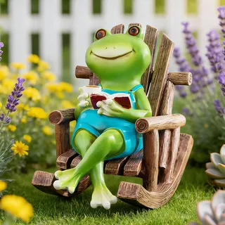 Garteteich Deko Frosch Figur,Frosch Gartendeko Für Draußen Wetterfest,Teichdeko Frösche Regenschirm Figuren,Harz Frösche Statue Garten Deko,Froschfigur Gartenstatue Für Miniteich Springbrunnen Balkon