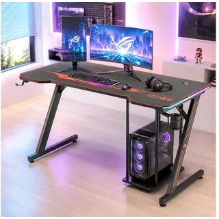MY SIT Gaming Tisch 140 cm TITAN mit LED Beleuchtung und Mauspad