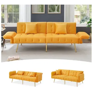 HAUSS SPOLE Schlafsofa mit Schlaffunktion,2er-Set Tagesbett mit verstellbarer Rückenlehne gelb
