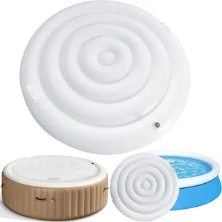 140cm Aufblasbare Abdeckung Whirlpool,Aufblasbare Poolabdeckung Mit 2 Handhaben, Verdicken Thermoabdeckung,Aufblasbarer Whirlpool FüR Den AußEnbereich Whirlpool ZubehöR (Style 1)