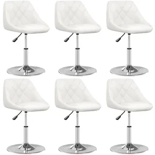 vidaXL Esszimmerstuhl Kunstleder weiß 6er Set