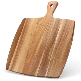 Ayiaren Große Holzschneidebretter aus Holz für Küche, Fleisch, Schneidebrett, Brot, Käse, Servierbrett, Akazien-Schneidebrett mit Griff, Metzgerblock, Schnitzbrett, Charcuterie-Platte