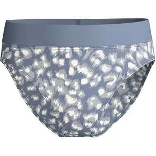CALIDA Damen Slip - Elastic Trend Brief, High Waist, Softbund, Muster, Single Jersey Blaugrau/Weiß / L (48/50)