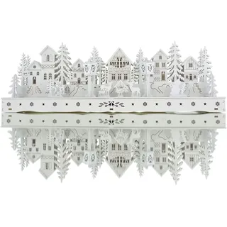 Kaemingk Weihnachtsdorf Weiß 6 Häuser 45 x 15 cm 15 LED - warmweiß