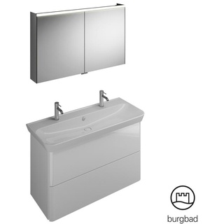 Burgbad Iveo Waschtisch mit Waschtischunterschrank und Spiegelschrank, SFHK120F2833C0001G0181