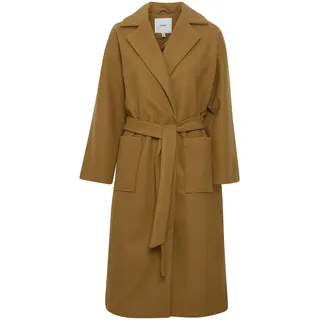 ICHI IHJANNET JA2 Damen Wintermantel Wollmantel Winterjacke mit Reverskragen Taschen und Gürtel, Größe:42, Farbe:Antique Bronze (171028) - 42