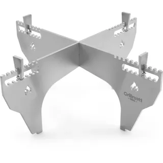 Grillrost.com Das Original Dutch Oven Gestell 120 cm x 310 cm Edelstahl Silber/Weiß