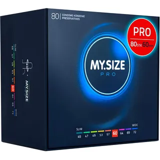 MY.SIZE PRO Elite Kondome, Größe 5, 60 mm, XL, 80 Stück – Extra reines Vytex-Latex, leicht zu öffnen
