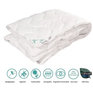 Bach's Bettenwelt Naturfaserbettdecke extra warme Winterdecke Tencel Lyocell, Trio Decke, 3 Decken zusammengenäht 135 cm x 200 cm
