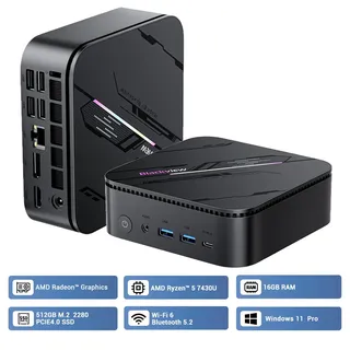Blackview Mini-PC AMD Ryzen 5 7430U 4,0 GHz 16 GB RAM 512 GB SSD Windows 11 Pro