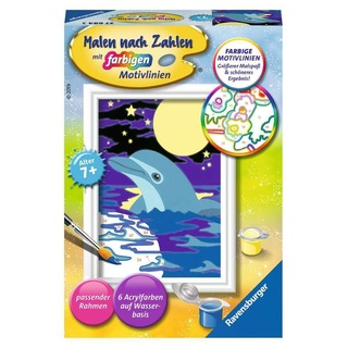 Ravensburger Malen nach Zahlen 27694 - Kleiner Delfin - Kinder ab 7 Jahren