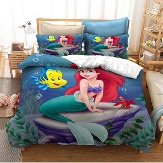 GDGM Meerjungfrau Mädchen Bettwäsche-Set,3D Bettwäsche Mikrofaser,Arielle Kinder Bettbezug-Set,2 Stück Mit Bettbezug+Kissenbezug (C,155x220cm)